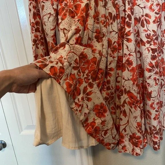 Free people floral long sleeve mini dress size XS - Picture 9 of 9